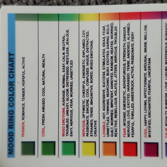 Color Changing Mood Ring NWT Sz.8 New Unisex Goldtone With Enamel inlay. - Picture 7 of 12